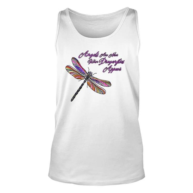 Angels Appear When Dragonflies Are Near - Gift  Unisex Tank Top