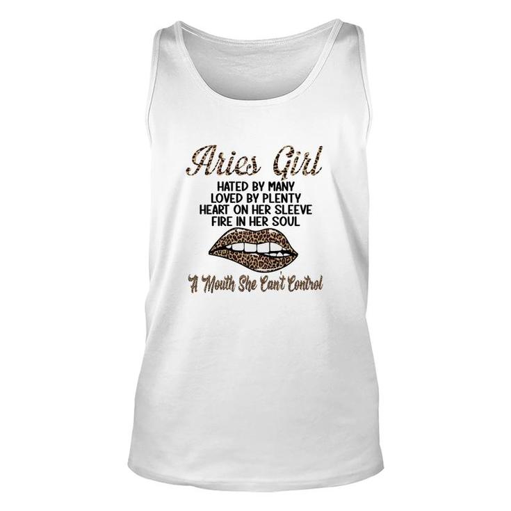 Aries Girl Leopard A Mouth She Cant Control Birthday Gift Unisex Tank Top