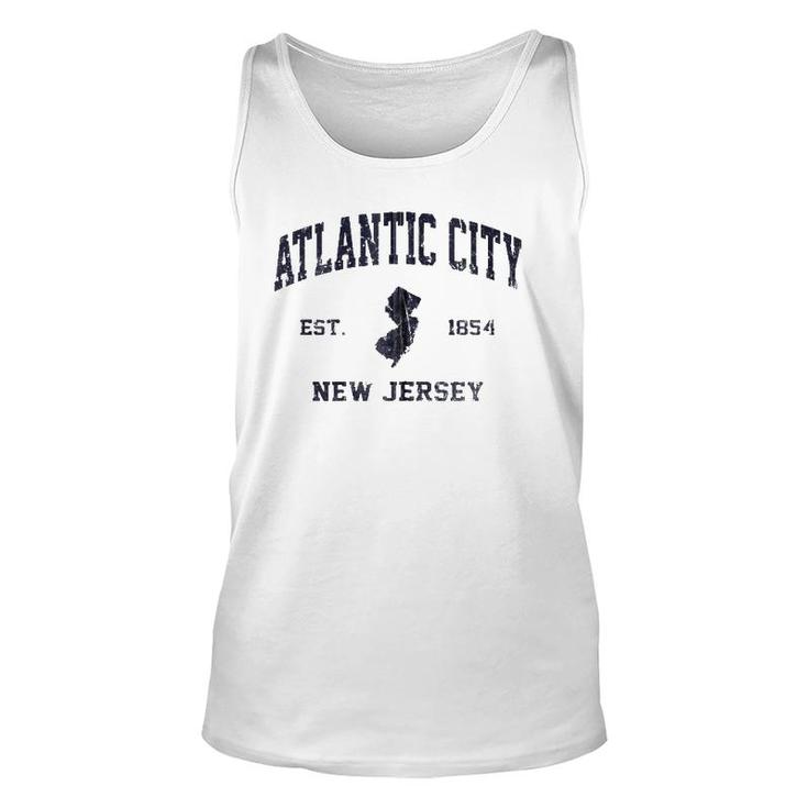 Atlantic City New Jersey Nj Vintage State Athletic Style Zip Tank Top