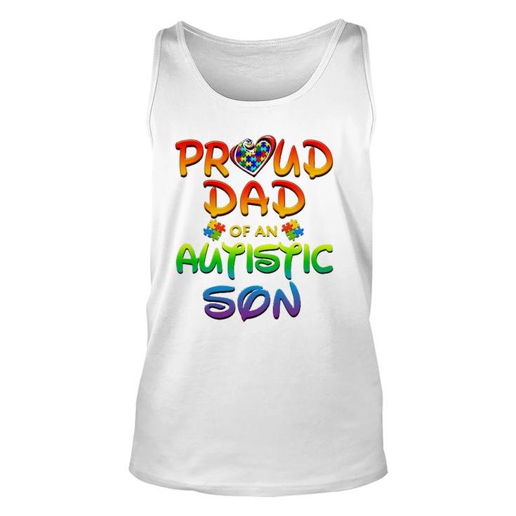 Autism Awareness Wear Proud Dad Of Son Men Women Unisex Tank Top