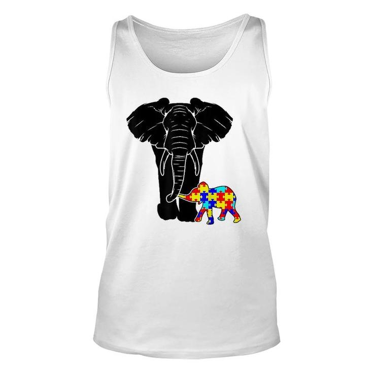 Autism Elephant Autism Awareness Gift Mom Dad Mother's Day Unisex Tank Top