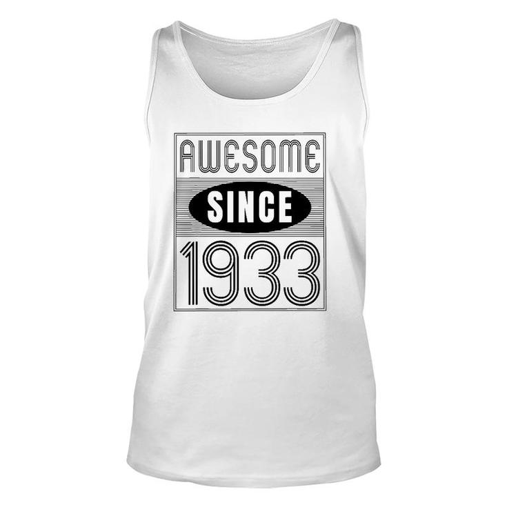 Awesome Since 1933 89 Years Old Birthday Gift Vintage Retro Unisex Tank Top