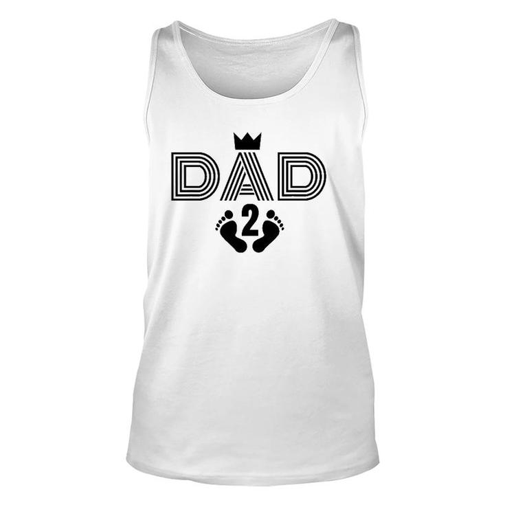 Mens Baby Number 2 Pregnancy Announcement Dad To Be Of 2 Kids Tank Top