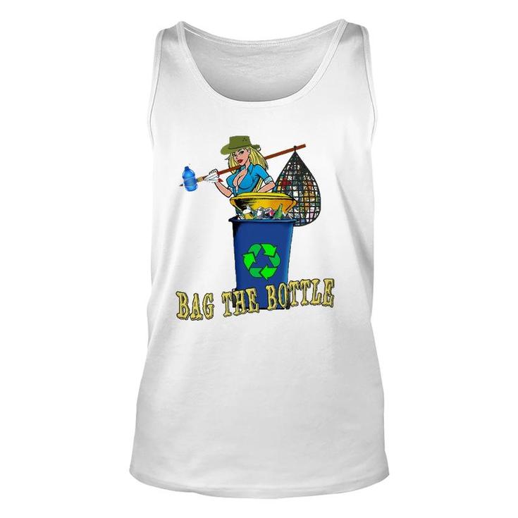 Bag The Bottle Recycle Plastic Great Green Trash Roundup Unisex Tank Top