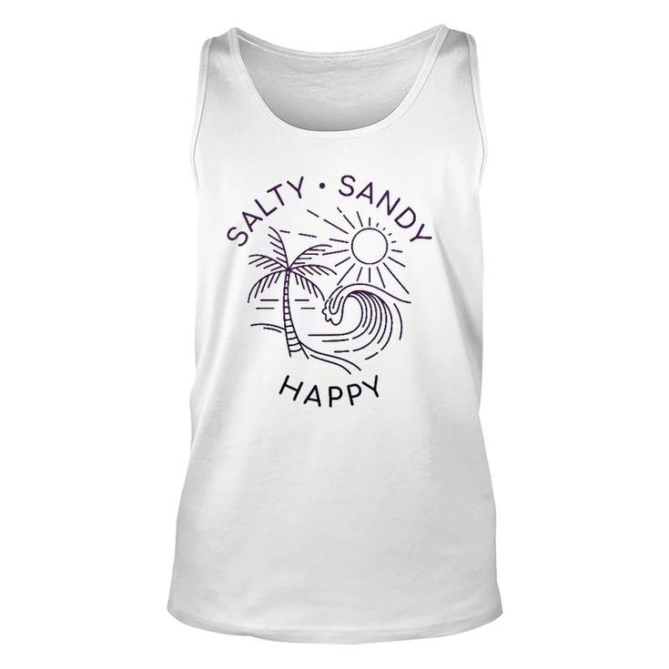 Beach Quote Love Salty Sandy Happy Vacation Sea Summer Sun Unisex Tank Top