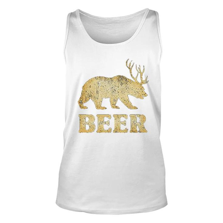 Bear Deer Beer Funny Unisex Tank Top