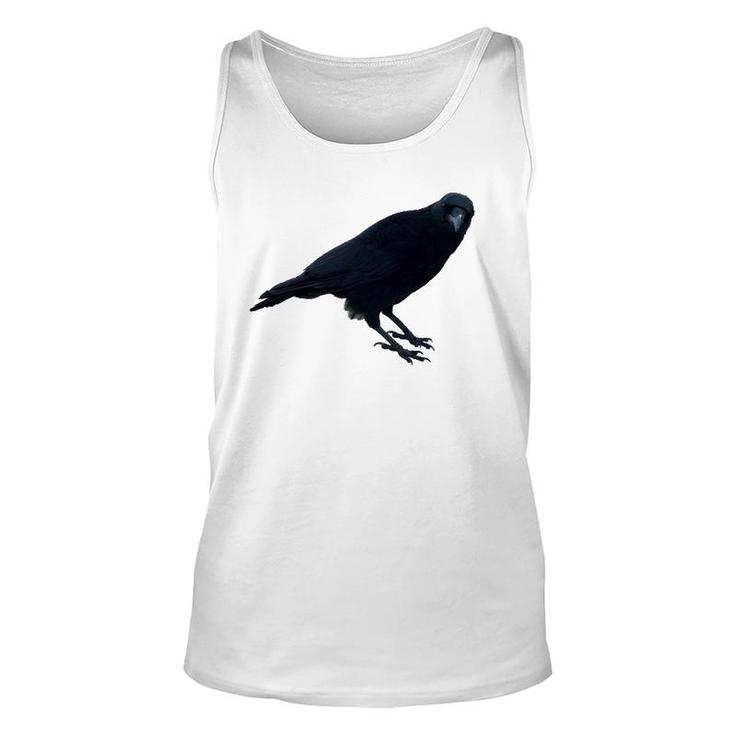 Beautiful Curious Black Crow Raven Bird Silhouette Unisex Tank Top