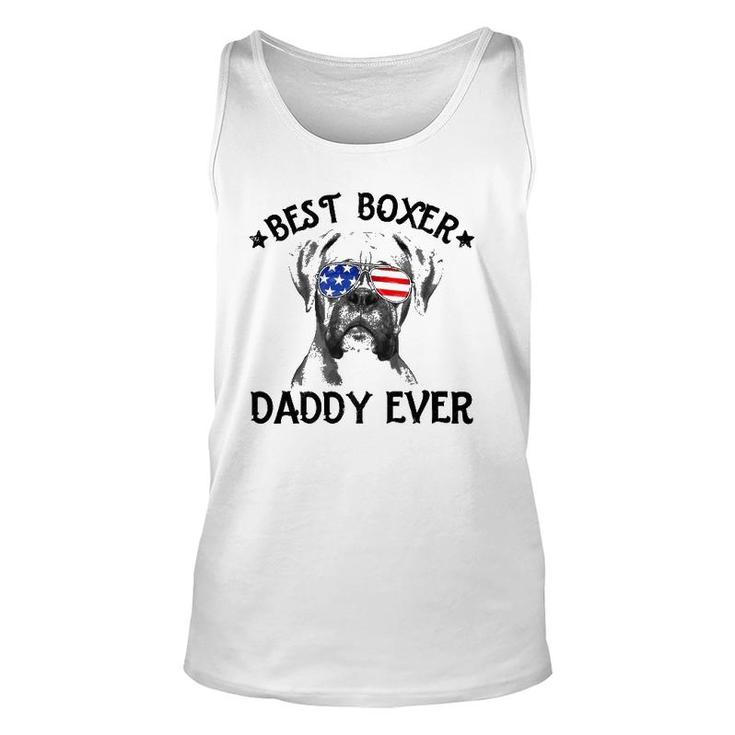 Mens Best Boxer Daddy Ever Dog Dad American Flag 4Th Of July Tank Top