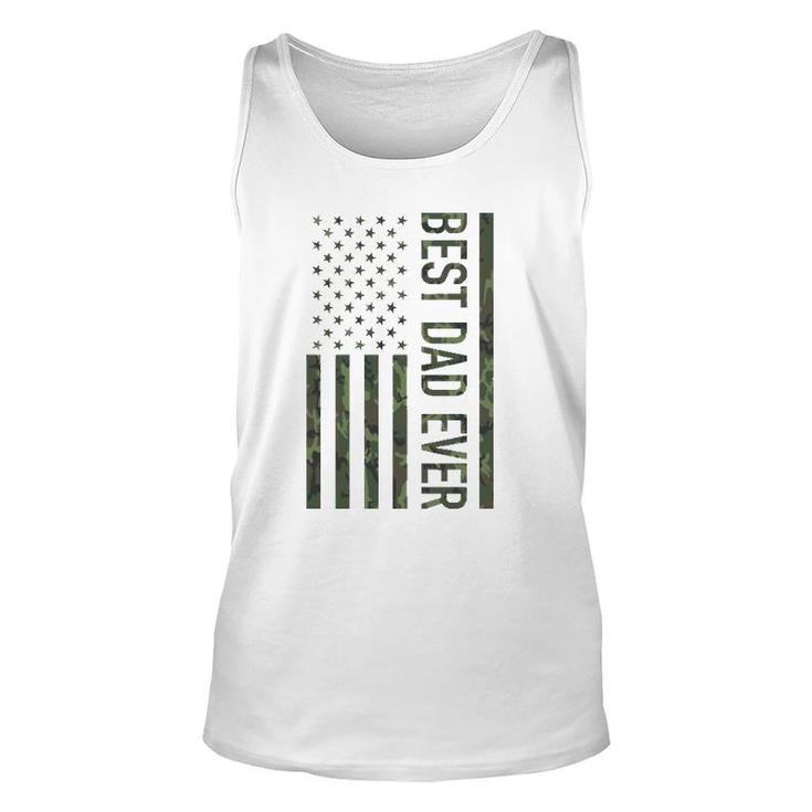 Best Dad Ever American Us Camouflage Flag Gift For Father  Unisex Tank Top