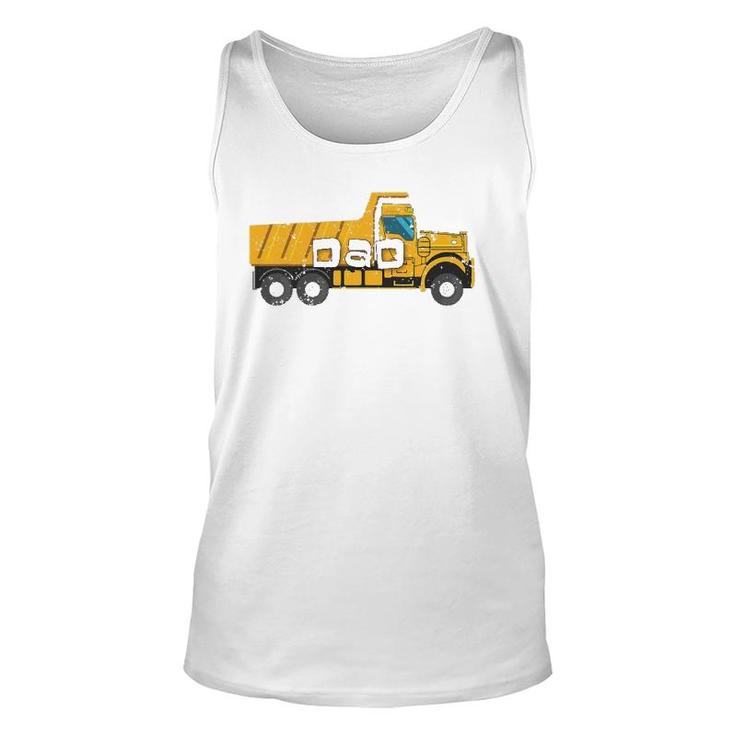 Best Dad  Yellow Construction Trucks Unisex Tank Top