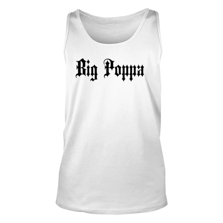 Big Poppa Dad Father's Day Blackletter  Unisex Tank Top