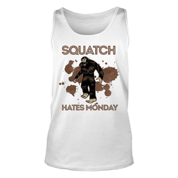 Bigfoot Squatch Hates Monday Unisex Tank Top