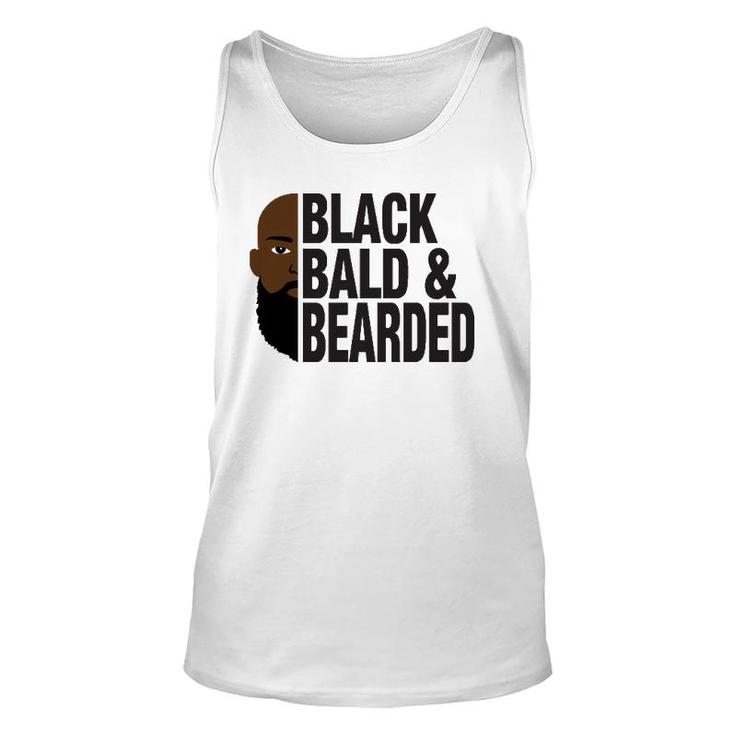 Black Bald And Bearded Face Funny Father's Day Unisex Tank Top