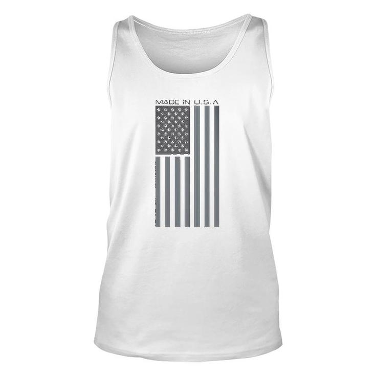 Black Made Usa Flag Subdued Unisex Tank Top