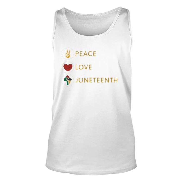Black Pride Freedom Independence Day Peace Love Juneteenth Unisex Tank Top