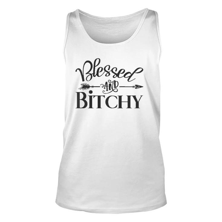Blessed And Bitchy Sarcastic Sassy Woman Quote Saying Meme Tank Top