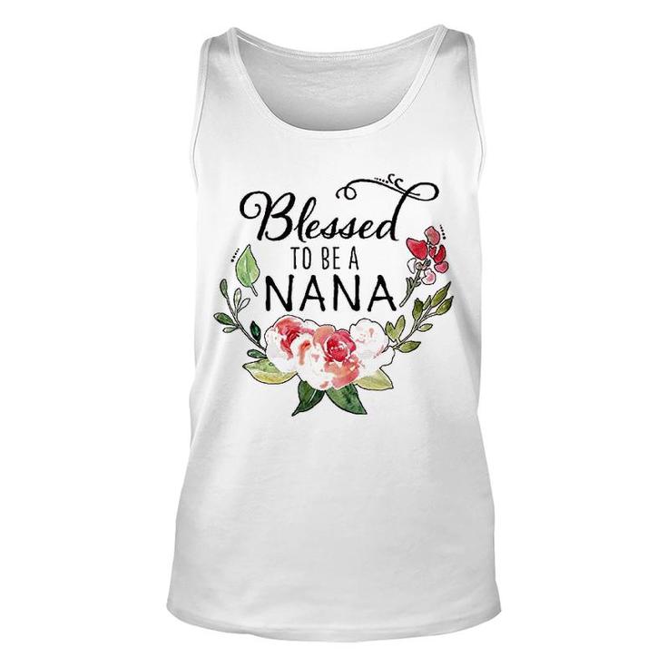 Blessed To Be A Nana With Pink Flowers Unisex Tank Top