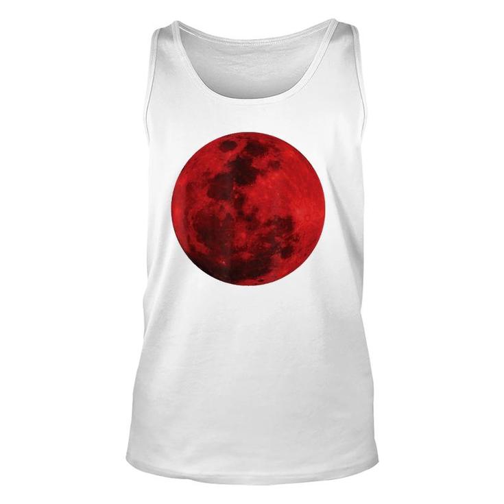 Blood Red Full Moon Space Gift Unisex Tank Top