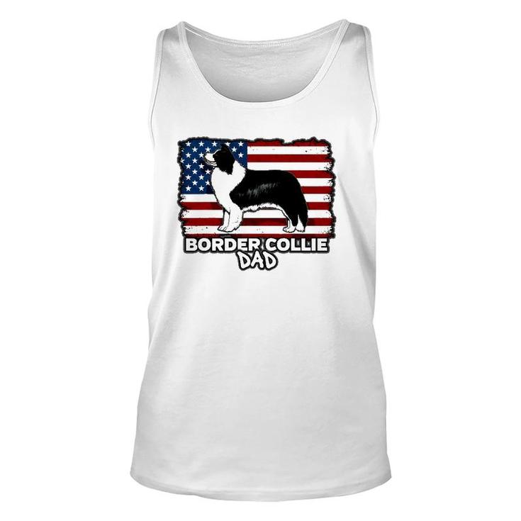Border Collie Dad Dog American Flag Unisex Tank Top