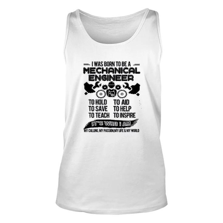 Born To Be A Mechanical Engineer Unisex Tank Top