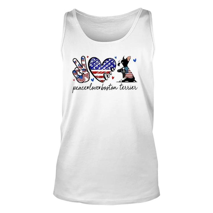 Boston Terrier Dog Lover Usa Flag 4Th Of July Unisex Tank Top