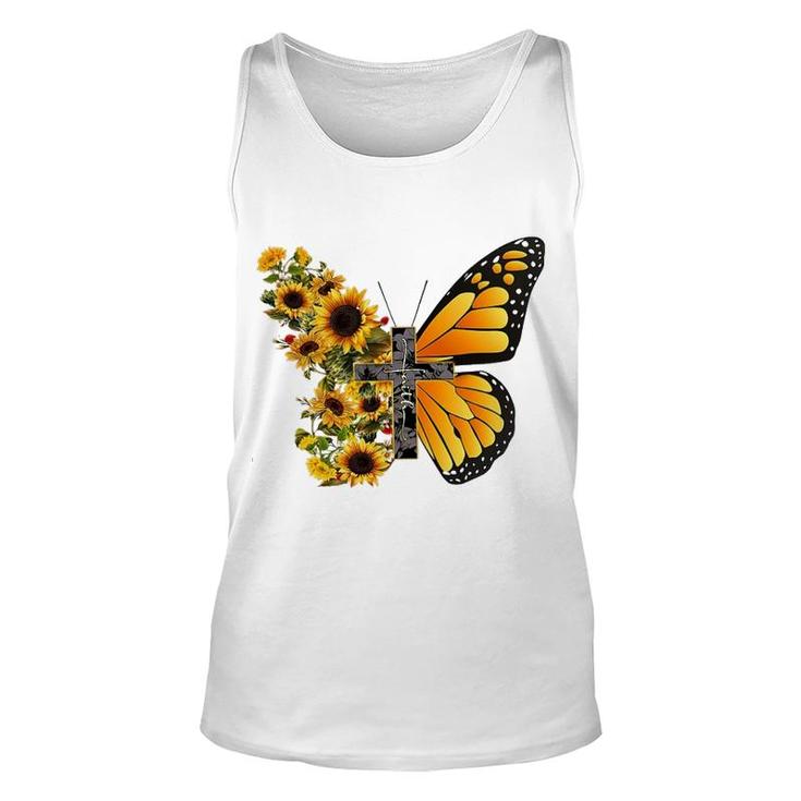 Butterfly Sunflower Unisex Tank Top