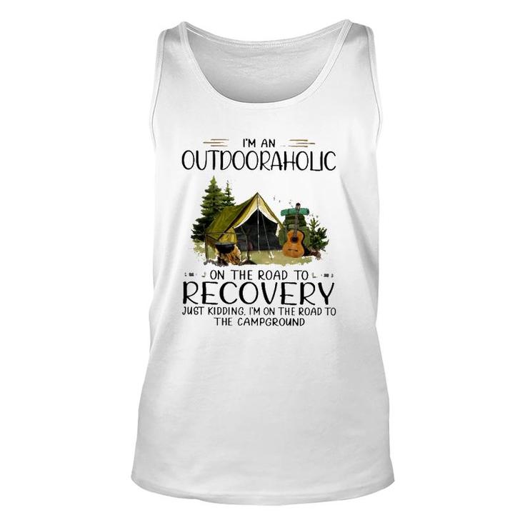 Camping I'm An Outdooraholic On The Road To Recovery Campground Tank Top
