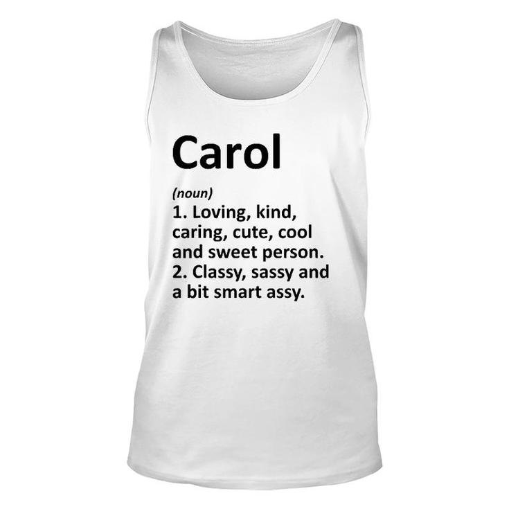 Carol Definition Personalized Name Funny Birthday Gift Idea Unisex Tank Top