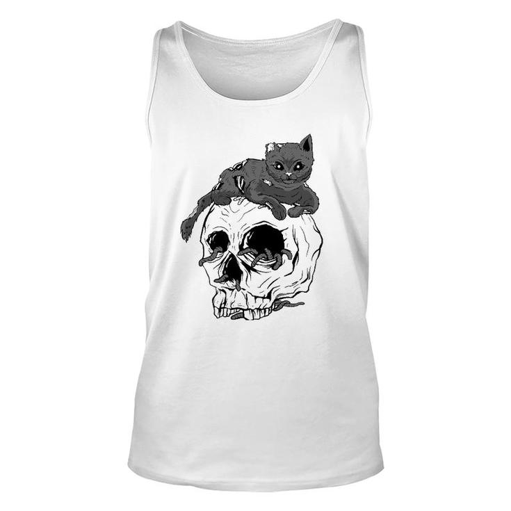 Cat Skull Occult Pagan Goth Gifts Unisex Tank Top