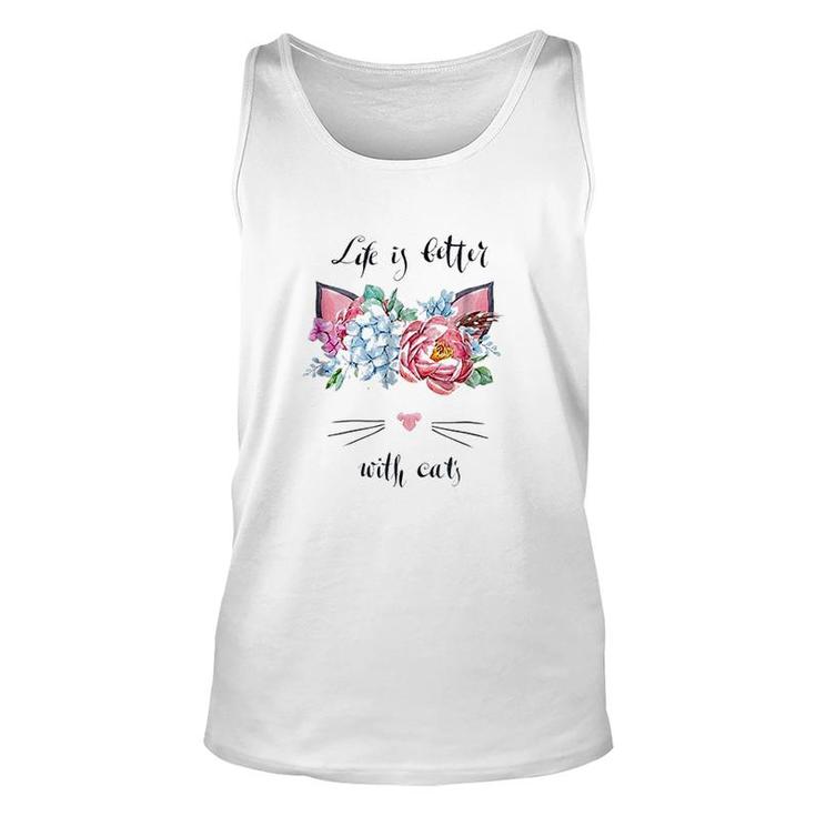 Cat Style Life Is Better With Cats Unisex Tank Top