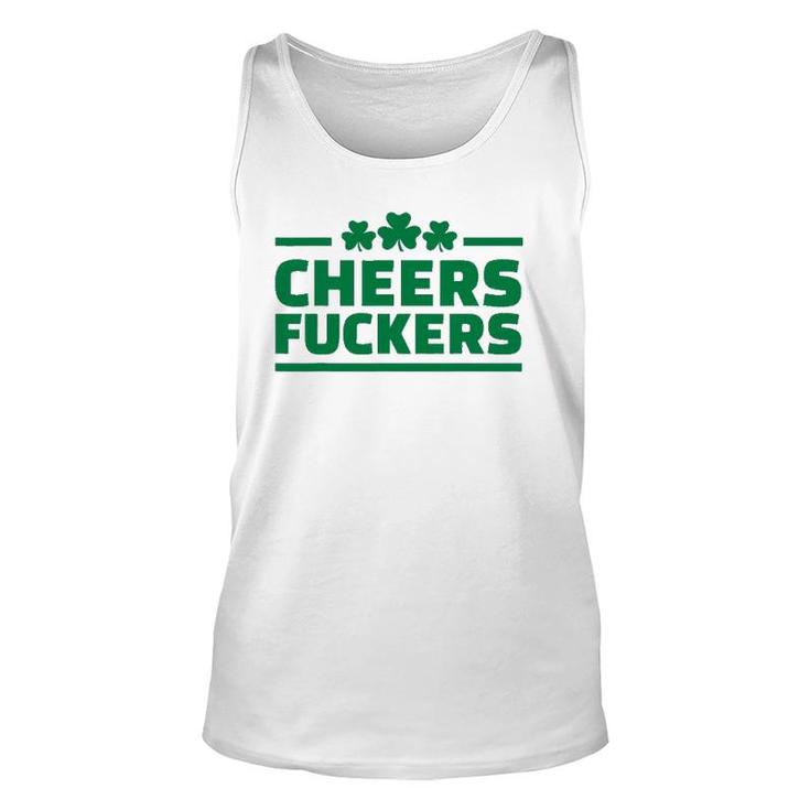 Cheers FCkers Funny Irish Drinking St Patrick's Day Tee Unisex Tank Top