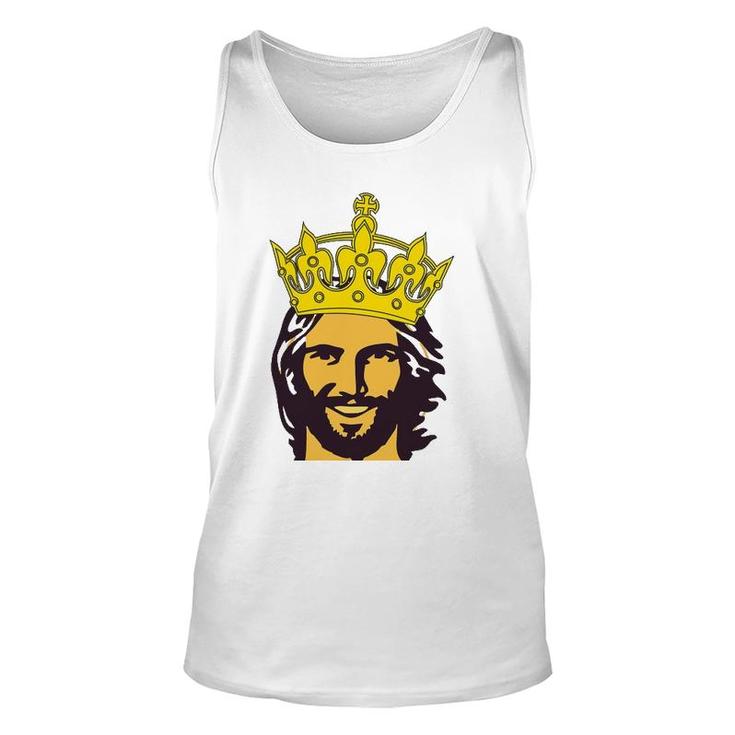 Christian Faith Jesus With King Crown Design Unisex Tank Top