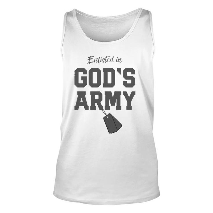 Christian Gift Religious Quote Enlisted In God's Army Unisex Tank Top