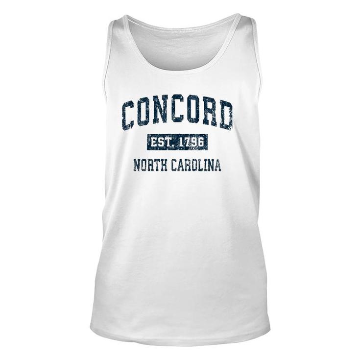 Concord North Carolina Nc Vintage Sports Design Navy Print Unisex Tank Top