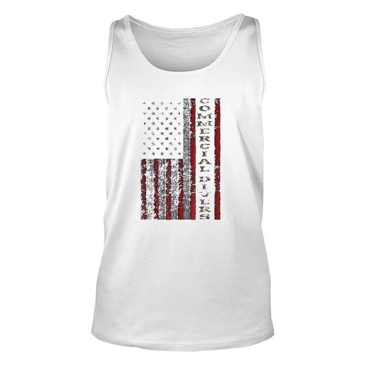 Cool Patriotic Commercial Divers Usa  Us Flag Unisex Tank Top