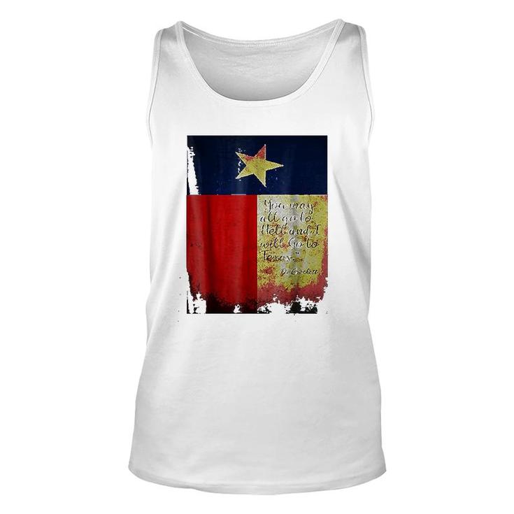 Crockett Texas Flag Unisex Tank Top