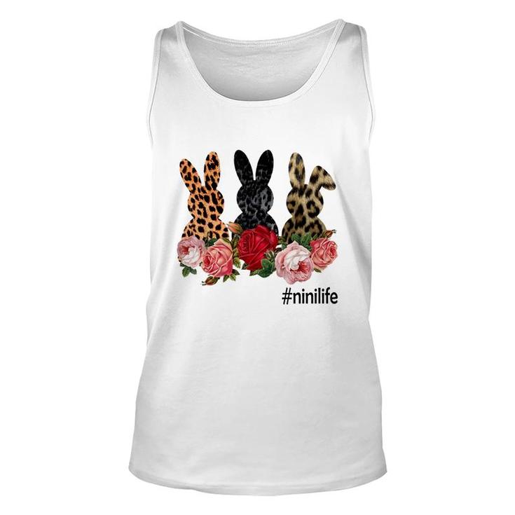 Cute Bunny Flowers Nini Life Happy Easter Sunday Floral Leopard Plaid Women Tank Top
