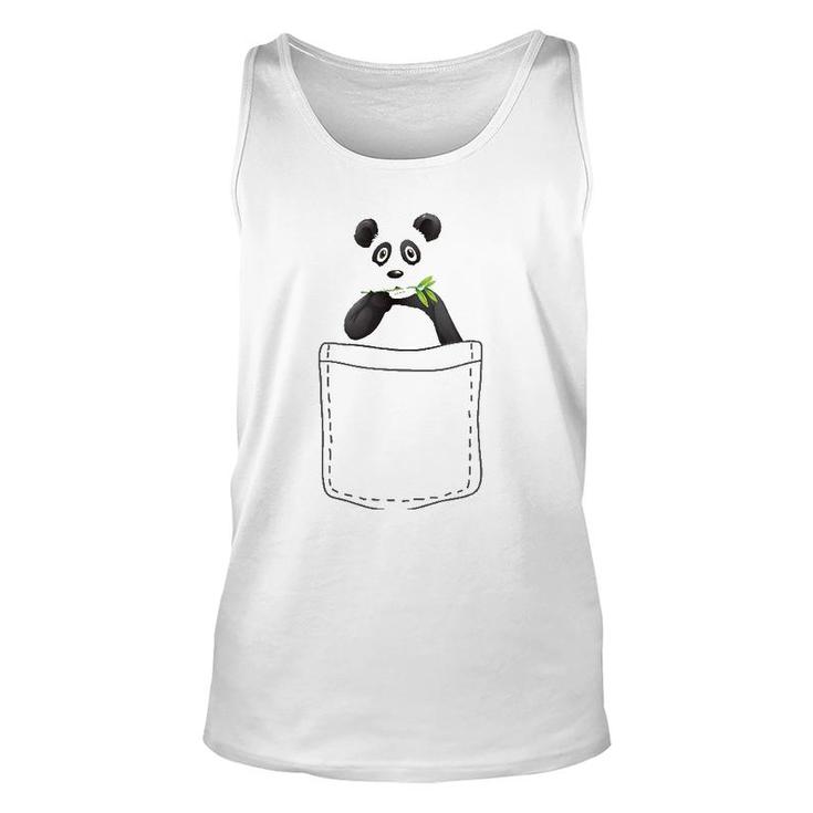 Cute Panda In The Pocket, Panda Unisex Tank Top