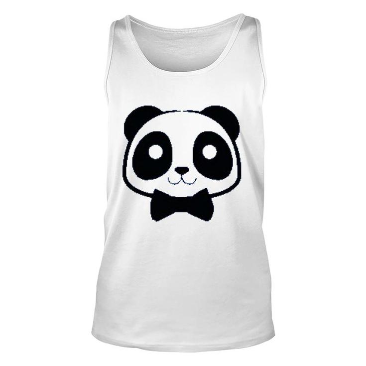 Cute Panda With Bowtie Unisex Tank Top