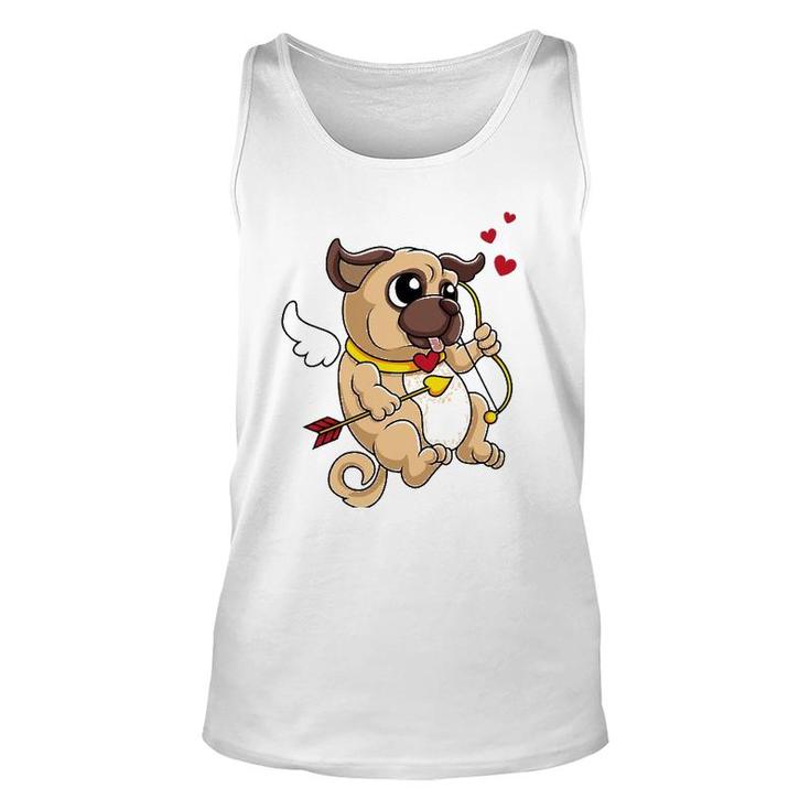 Cute Pug Valentine's Day  Cupid Pug Dog Love Unisex Tank Top