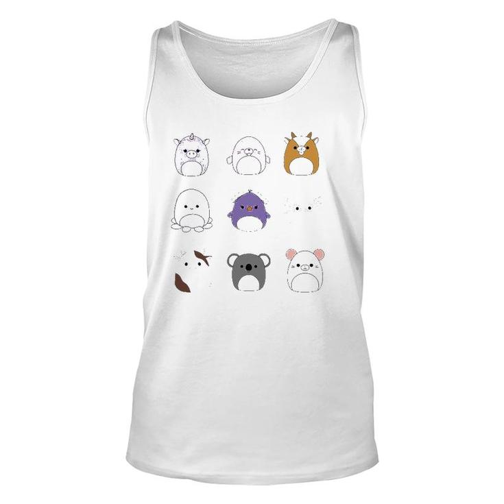 Cute Unicorn Set Card Squishmallow Unisex Tank Top