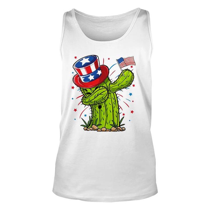 Dabbing Cactus 4Th Of July Women Usa Flag Succulent Unisex Tank Top
