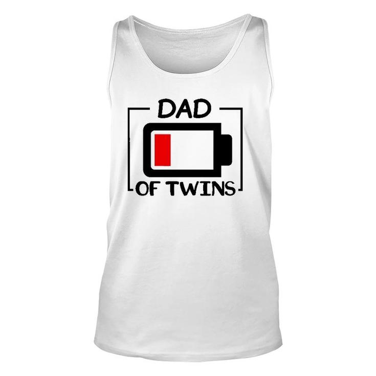 Dad Of Twins Low Battery Tired Twins Dad Unisex Tank Top