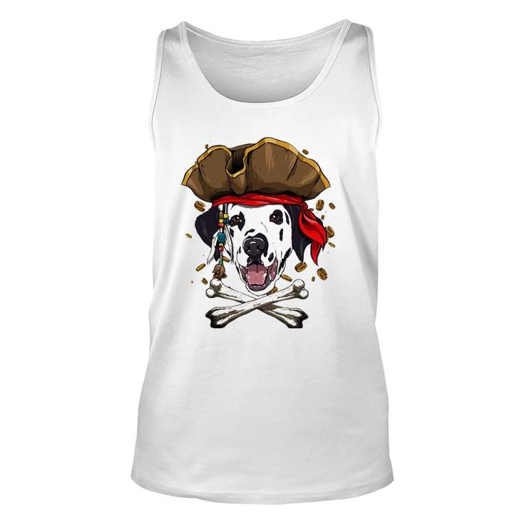 Dalmatian Pirate Dog Halloween Jolly Roger Unisex Tank Top