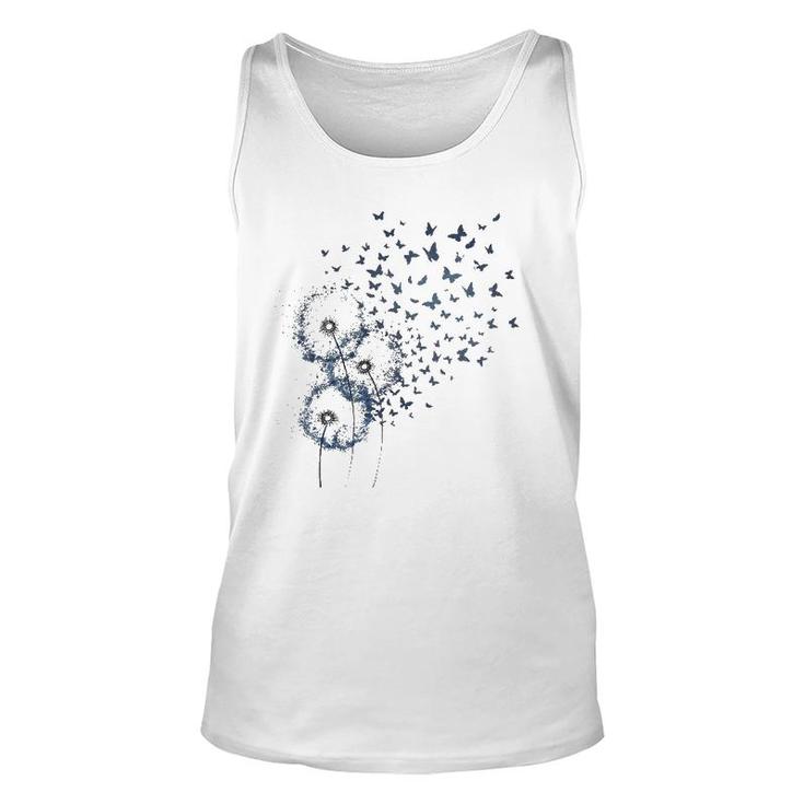 Dandelion With Butterfly Lover Gift Unisex Tank Top