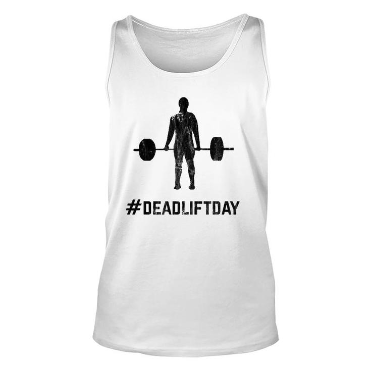 Deadlift Day Retro Vintage Barbell Gym Lifting Unisex Tank Top