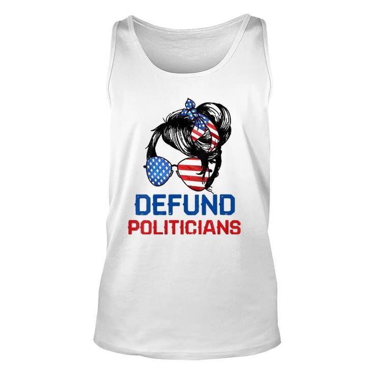Womens Defund Politicians Women Messy Political Safe Usa Flag Tank Top