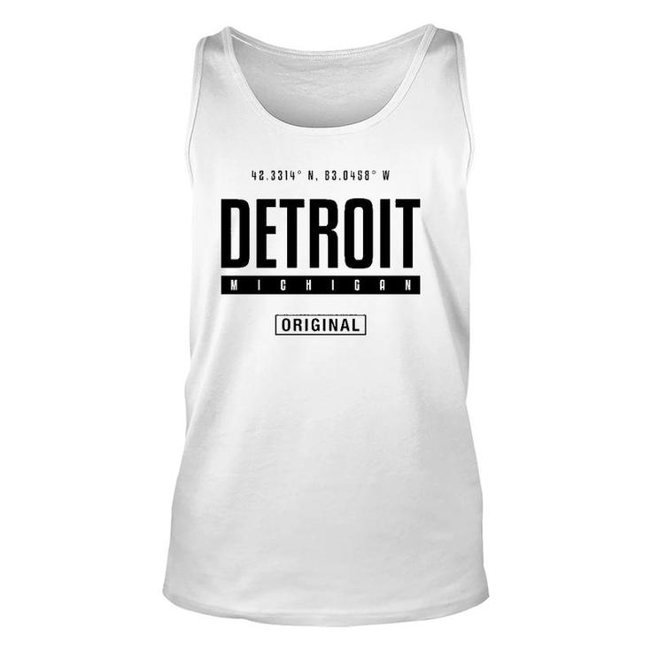 Detroit Coordinates Novelty Graphic Gift For Men Women Unisex Tank Top