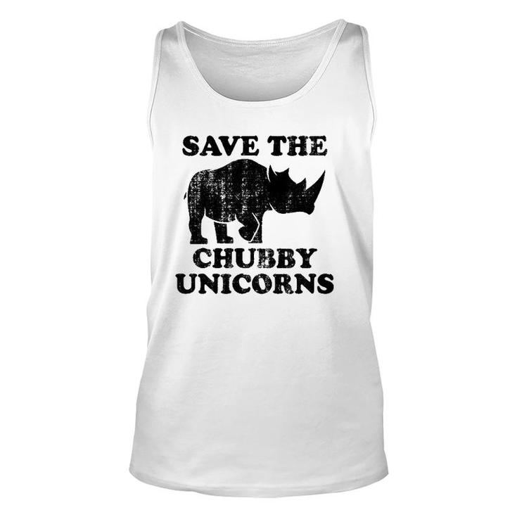 Distressed Save The Chubby Unicorns Vintage Style Unisex Tank Top