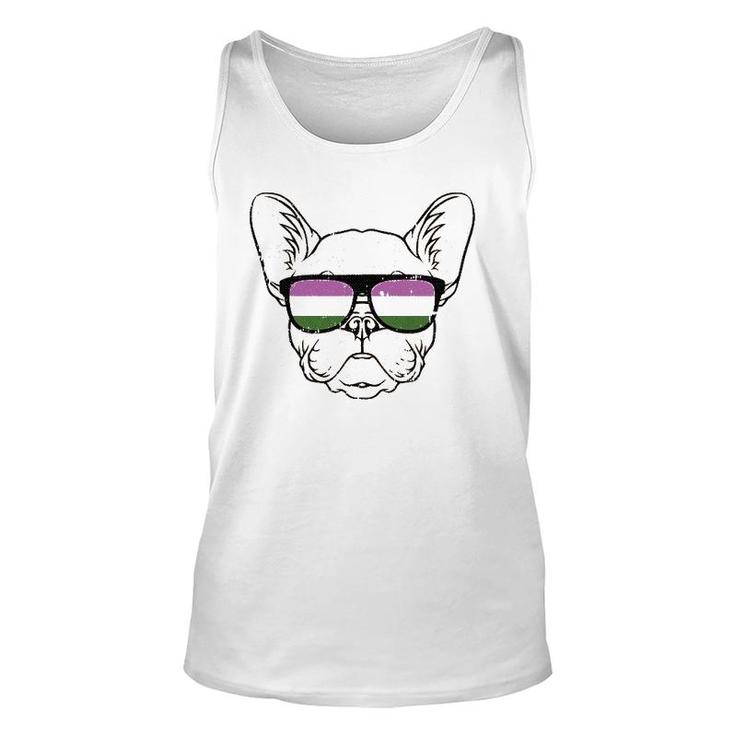Dog Sunglasses Gender-Queer Pride Puppy Lover Lgbt-Q Ally Unisex Tank Top